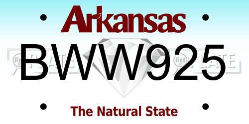 BWW925 Arkansas License Plate