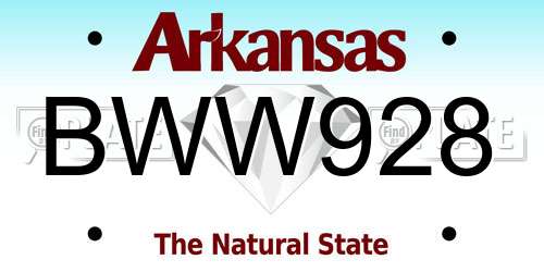 BWW928 Arkansas License Plate
