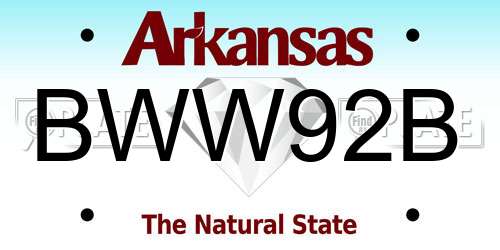 BWW92B Arkansas License Plate