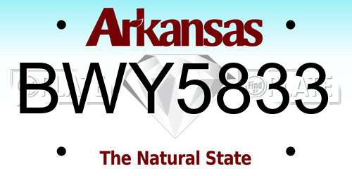 BWY5833 Arkansas License Plate