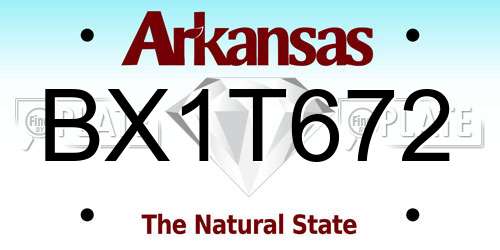 BX1T672 Arkansas License Plate