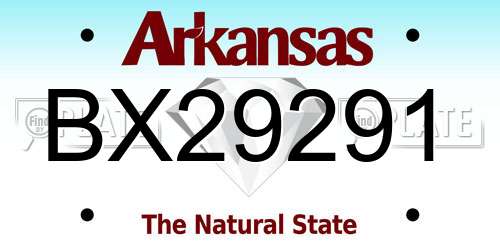 BX29291 Arkansas License Plate