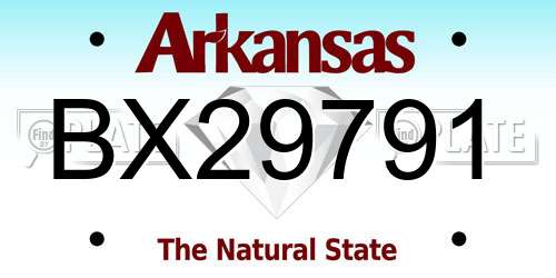 BX29791 Arkansas License Plate