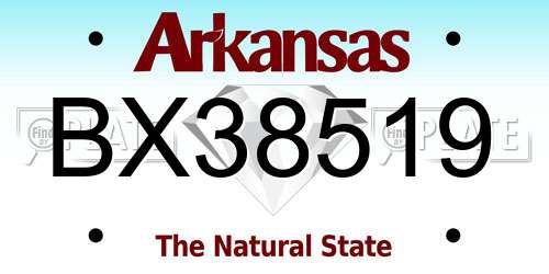 BX38519 Arkansas License Plate