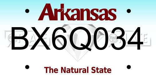 BX6Q034 Arkansas License Plate