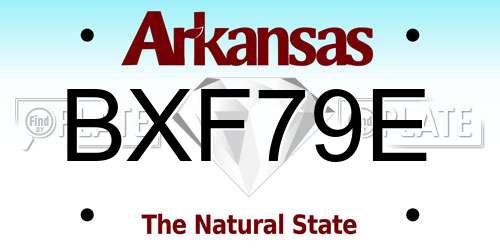 BXF79E Arkansas License Plate