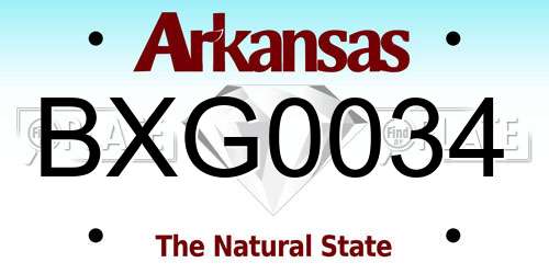 BXG0034 Arkansas License Plate