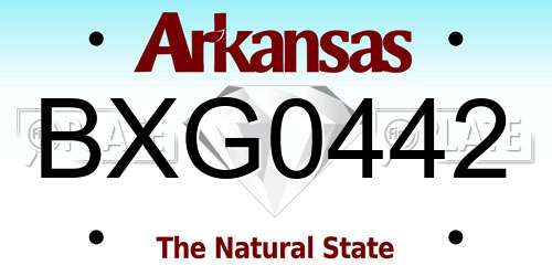 BXG0442 Arkansas License Plate