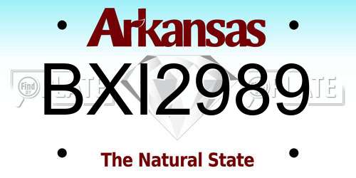 BXI2989 Arkansas License Plate