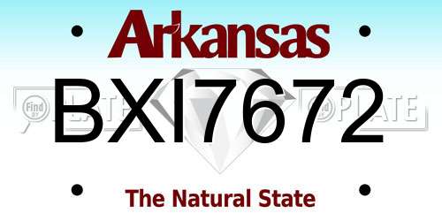 BXI7672 Arkansas License Plate