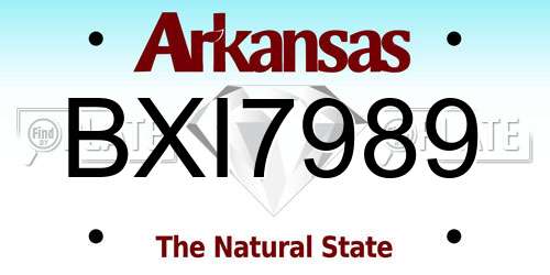 BXI7989 Arkansas License Plate