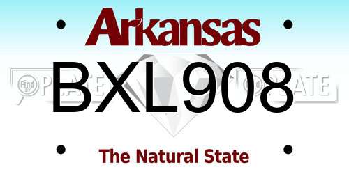 BXL908 Arkansas License Plate
