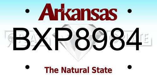 BXP8984 Arkansas License Plate