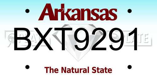 BXT9291 Arkansas License Plate