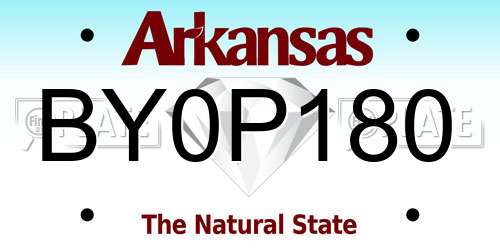 BY0P180 Arkansas License Plate