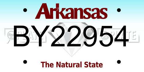BY22954 Arkansas License Plate