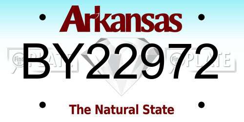 BY22972 Arkansas License Plate