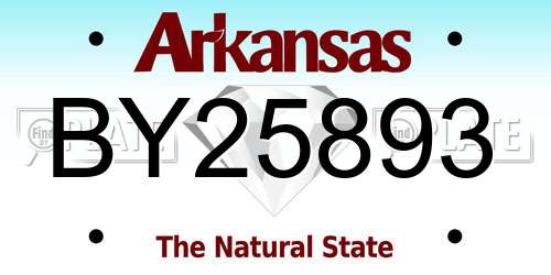 BY25893 Arkansas License Plate