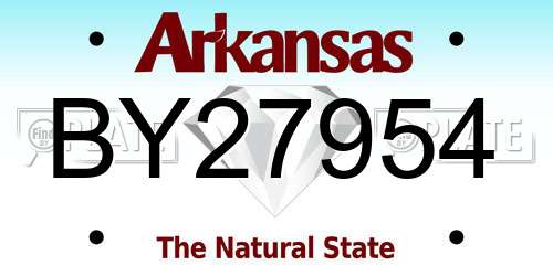 BY27954 Arkansas License Plate