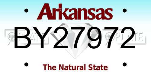 BY27972 Arkansas License Plate