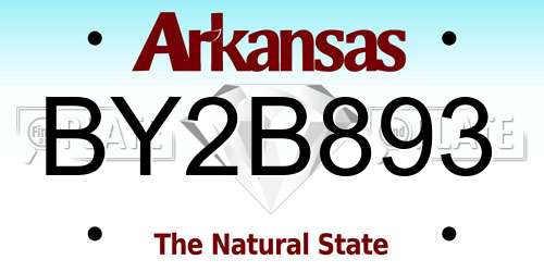 BY2B893 Arkansas License Plate