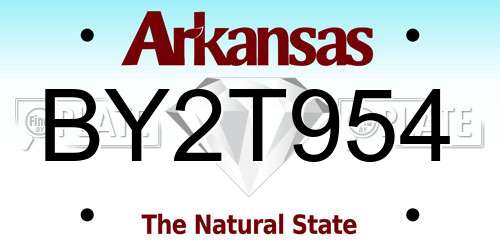 BY2T954 Arkansas License Plate