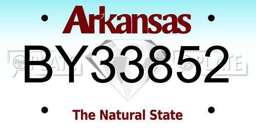 BY33852 Arkansas License Plate