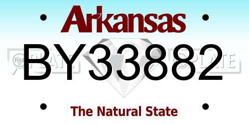 BY33882 Arkansas License Plate