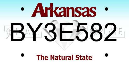 BY3E582 Arkansas License Plate