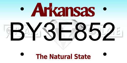 BY3E852 Arkansas License Plate
