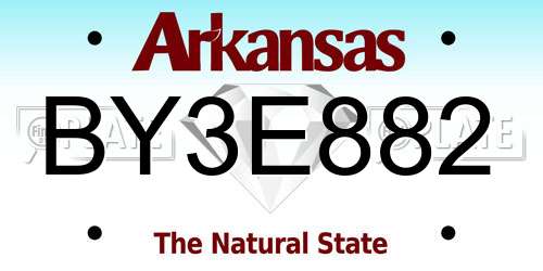BY3E882 Arkansas License Plate