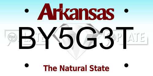 BY5G3T Arkansas License Plate
