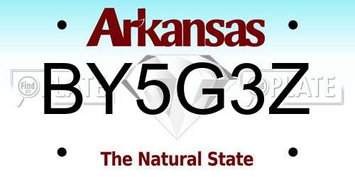 BY5G3Z Arkansas License Plate