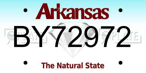 BY72972 Arkansas License Plate