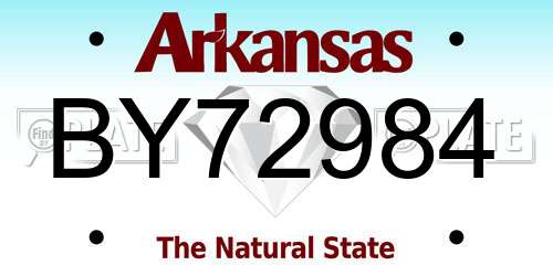 BY72984 Arkansas License Plate