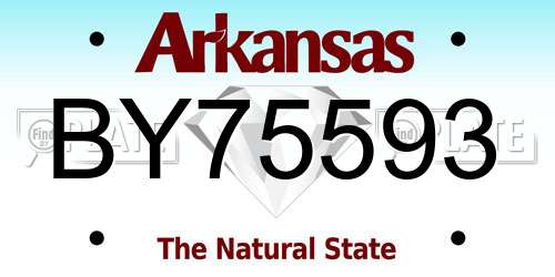 BY75593 Arkansas License Plate