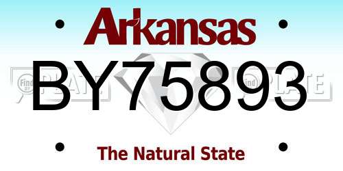 BY75893 Arkansas License Plate