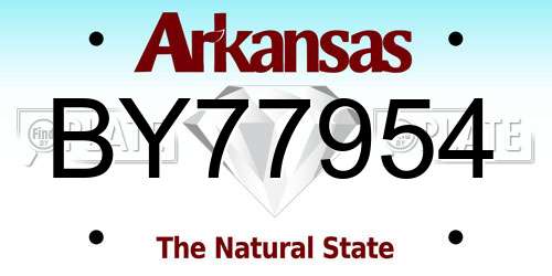 BY77954 Arkansas License Plate