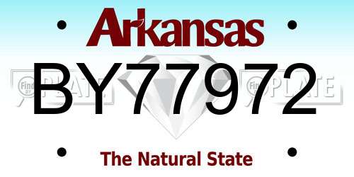 BY77972 Arkansas License Plate