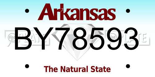 BY78593 Arkansas License Plate