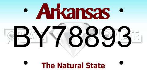 BY78893 Arkansas License Plate