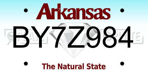 BY7Z984 Arkansas License Plate