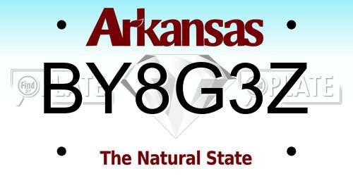 BY8G3Z Arkansas License Plate