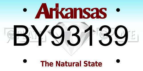 BY93139 Arkansas License Plate