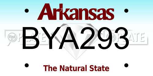 BYA293 Arkansas License Plate