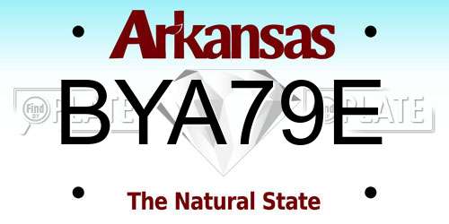 BYA79E Arkansas License Plate