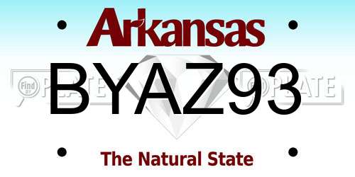 BYAZ93 Arkansas License Plate