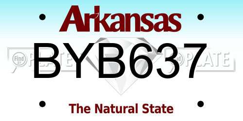 BYB637 Arkansas License Plate