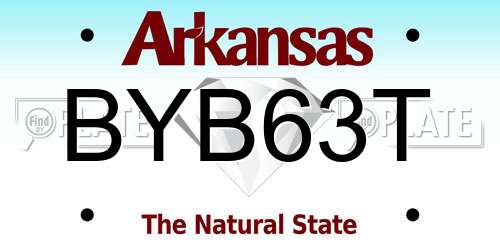 BYB63T Arkansas License Plate