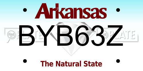 BYB63Z Arkansas License Plate